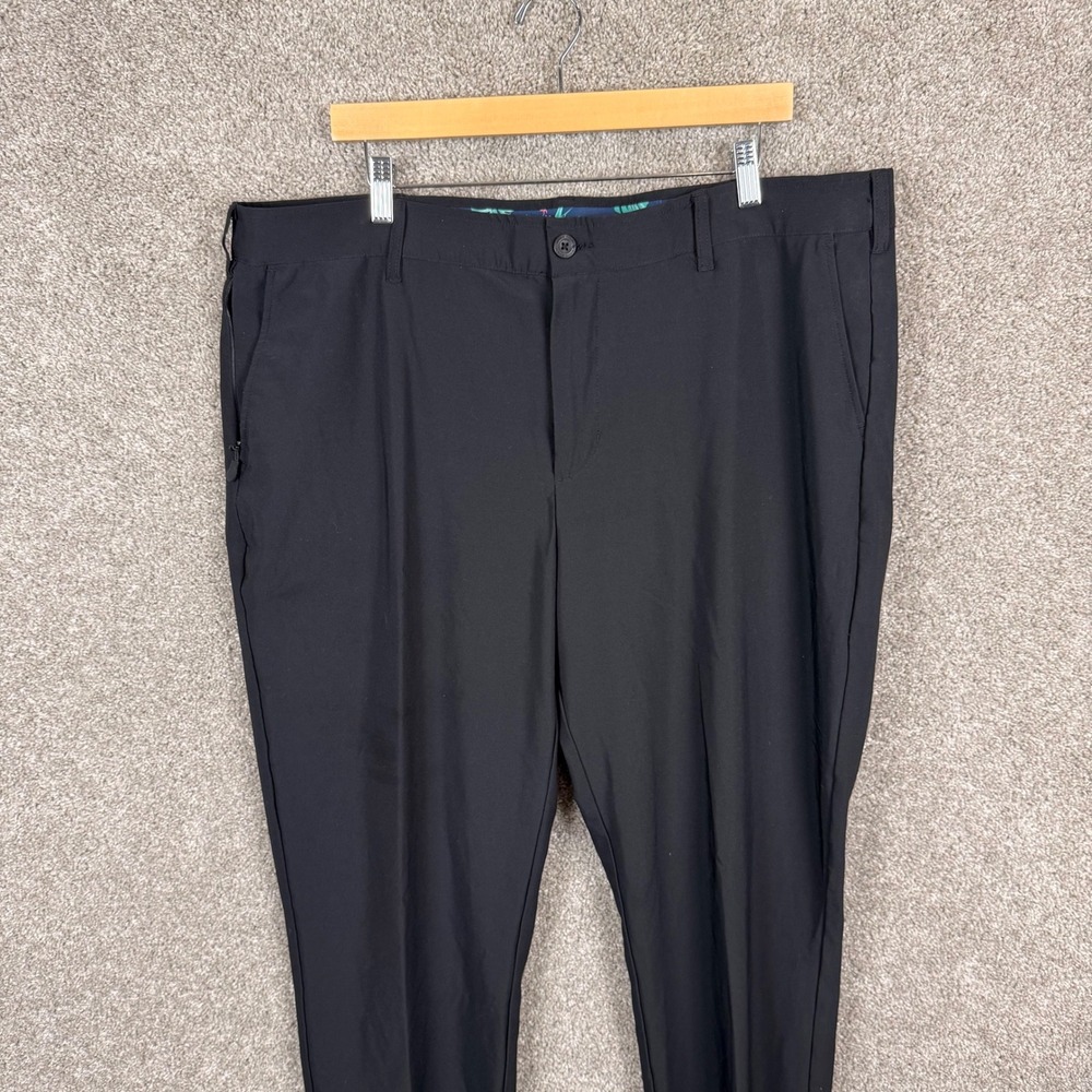 Birdie Bound Mens 40x32‎ Black Polyester Spandex Golf Pants Flat Front Casual